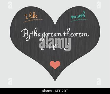 Théorème de Pythagore - j'aime les maths illustration Illustration de Vecteur