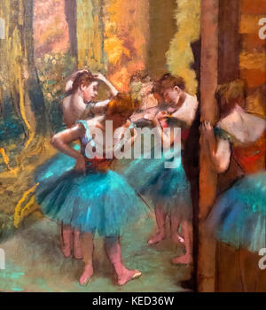 Danseurs, Pink and Green, Edgar Degas, vers 1890, Metropolitan Museum of Art, Manhattan, New York City, États-Unis, Amérique du Nord Banque D'Images
