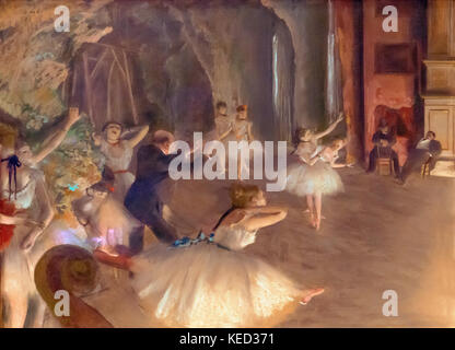 The Rehearsal sur scène, Edgar Degas, vers 1874, Metropolitan Museum of Art, Manhattan, New York City, États-Unis, Amérique du Nord Banque D'Images