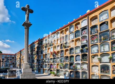 Cementeri Les Corts, Barcelone, Catalogne, espagne. Banque D'Images