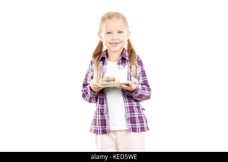 Fille avec des cookies Banque D'Images