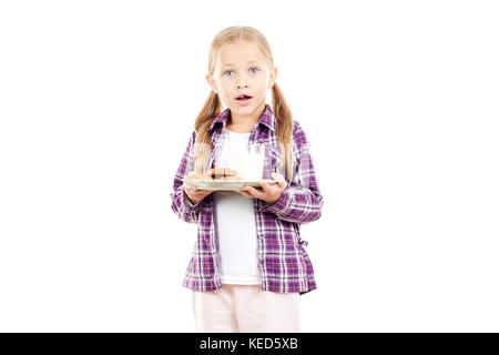 Fille avec des cookies Banque D'Images