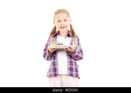 Fille avec des cookies Banque D'Images