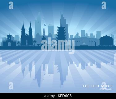 Ho Chi Minh city Vietnam skyline silhouette vector illustration Illustration de Vecteur