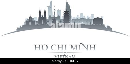 Ho Chi Minh city Vietnam skyline silhouette. Vector illustration Illustration de Vecteur