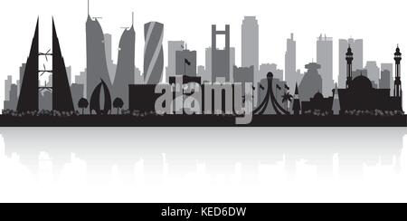 Manama Bahrain city skyline silhouette vector illustration Illustration de Vecteur