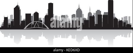 Australie Melbourne city skyline silhouette vector illustration Illustration de Vecteur