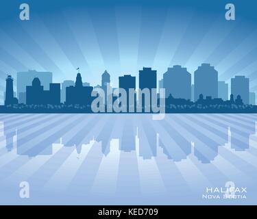 Canada Halifax city skyline silhouette. Vector illustration Illustration de Vecteur