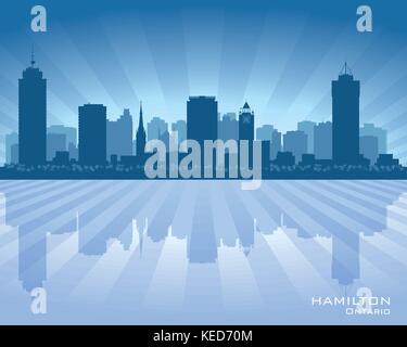 Canada Hamilton city skyline silhouette. Vector illustration Illustration de Vecteur