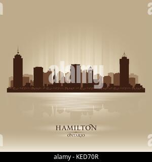 Canada Hamilton city skyline silhouette. Vector illustration Illustration de Vecteur