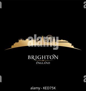 Angleterre Brighton city skyline silhouette. Vector illustration Illustration de Vecteur