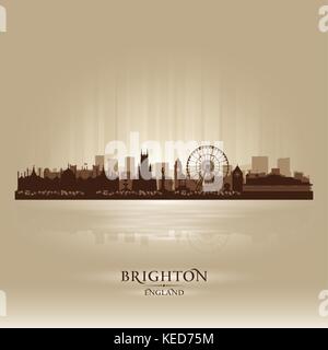 Brighton Angleterre skyline silhouette ville Illustration de Vecteur