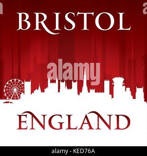 Angleterre Bristol city skyline silhouette. Vector illustration Illustration de Vecteur