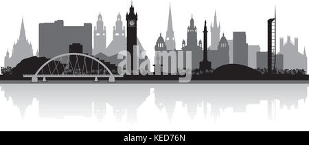 Glasgow city skyline silhouette vector illustration Illustration de Vecteur