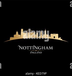 Angleterre Nottingham City skyline silhouette. Vector illustration Illustration de Vecteur