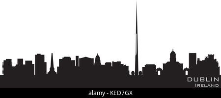 Dublin, Irlande d'horizon. Silhouette vecteur détaillées Illustration de Vecteur