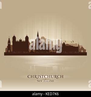 Nouvelle-zélande Christchurch City skyline silhouette vector illustration Illustration de Vecteur