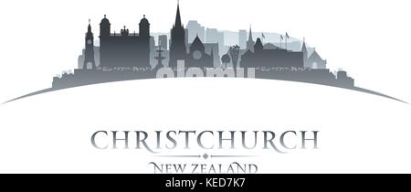 Nouvelle-zélande Christchurch City skyline silhouette. Vector illustration Illustration de Vecteur