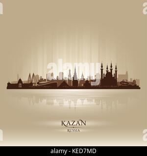 La Russie Kazan city skyline silhouette Vector illustration Illustration de Vecteur