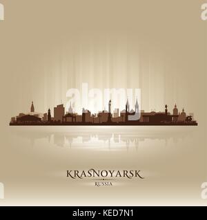 Krasnoyarsk Russie skyline silhouette ville Vector illustration Illustration de Vecteur