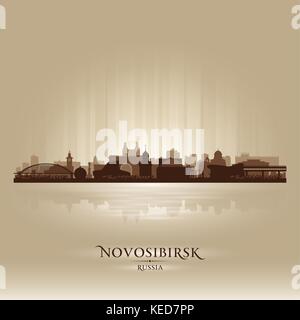 Novosibirsk Russie skyline silhouette ville Vector illustration Illustration de Vecteur