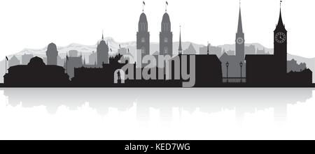 Zurich Suisse ville silhouette vector illustration Illustration de Vecteur