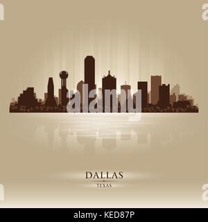 Dallas, Texas skyline silhouette ville Illustration de Vecteur