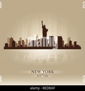 New York skyline silhouette ville Illustration de Vecteur