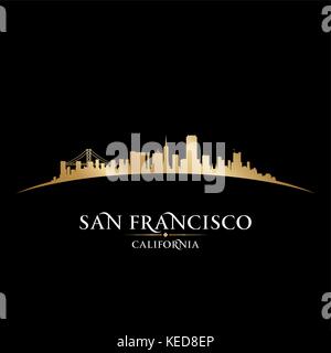 San Francisco California city skyline silhouette. Vector illustration Illustration de Vecteur