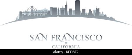 San Francisco California city skyline silhouette. Vector illustration Illustration de Vecteur