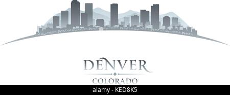 Denver Colorado city skyline silhouette. Vector illustration Illustration de Vecteur