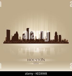 Skyline silhouette ville de Houston au Texas Illustration de Vecteur