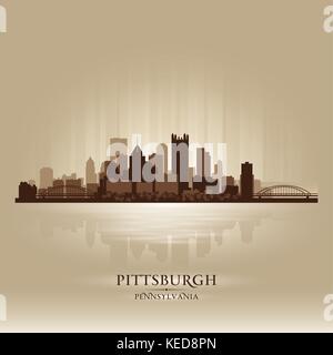 Pittsburgh New York skyline silhouette ville Illustration de Vecteur