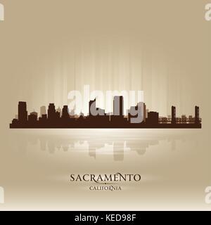 Sacramento Californie ville silhouette. Vector illustration Illustration de Vecteur