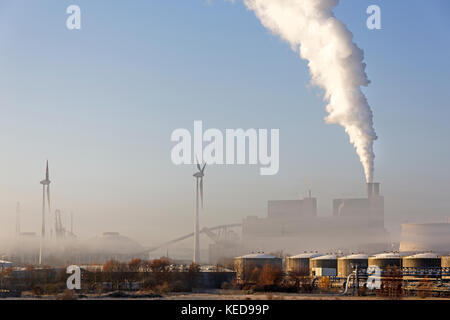 Centrale électrique au charbon, moorburg jusqu', Hambourg, Allemagne, Europe Banque D'Images