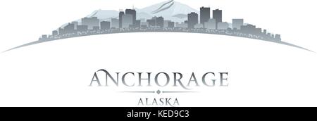 Anchorage Alaska ville silhouette. Vector illustration Illustration de Vecteur