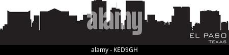 El Paso, Texas. Silhouette vecteur détaillées Illustration de Vecteur