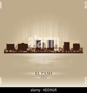 El Paso Texas City skyline silhouette. Vector illustration Illustration de Vecteur