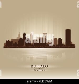 Buffalo, New York skyline silhouette ville Illustration de Vecteur