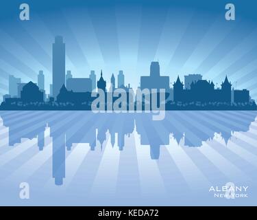 Albany New York city skyline silhouette vector illustration Illustration de Vecteur