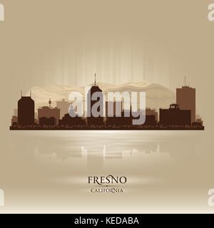 Fresno California city skyline silhouette vector illustration Illustration de Vecteur