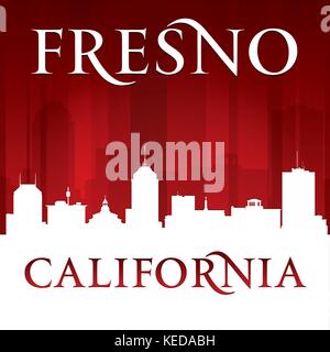 Fresno California city skyline silhouette. Vector illustration Illustration de Vecteur