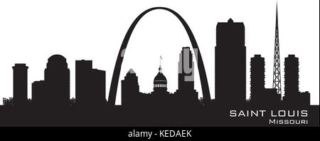 Saint Louis Missouri skyline silhouette vecteur détaillées Illustration de Vecteur