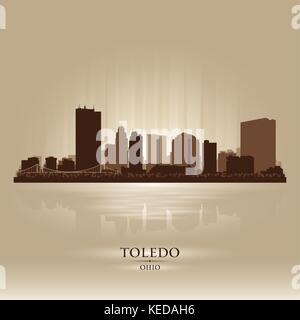 Toledo Ohio city skyline silhouette vector illustration Illustration de Vecteur