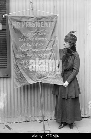 Suffragiste avec Banner,Washington DC,USA,Harris & Ewing,1917 Banque D'Images