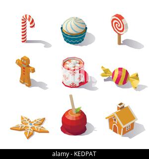 Les sucreries et les pâtisseries de Noël Illustration de Vecteur