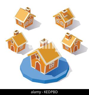 Low poly gingerbread house Illustration de Vecteur