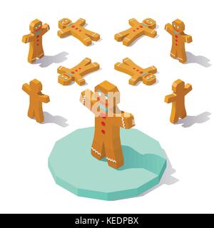 Low poly Gingerbread Man Illustration de Vecteur