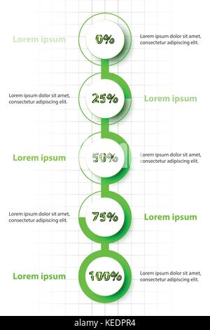 3d avec cercle vert niveau de pourcentage sur l'échéancier pour la présentation du site web couvrir poster vector illustration infographie design concept Illustration de Vecteur