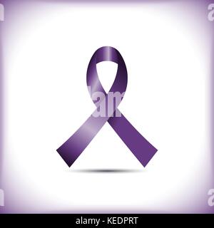 Sensibilisation Purple Ribbon isolé sur fond blanc icon vector graphic design Illustration de Vecteur